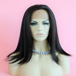 16" Lace Front Black/Dark Brown Wig Color #2